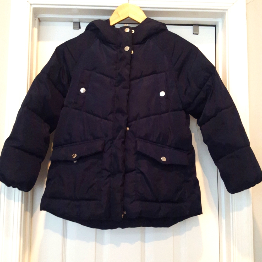 Zara Navy Blue Girls Puffer Jacket Size 9